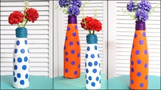 Flower Vase from Waste Bottle  Recycled Material Craft  Little Crafties [upl. by Dressler]