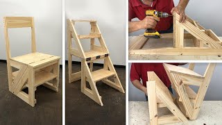 Silla Escalera Muy Fácil De Hacer  Tutorial de Carpintería [upl. by Previdi]