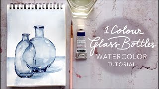 Watercolor Glass Bottles From Drawing to Painting [upl. by Barker]