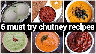 6 must try chutney recipes in 10 minutes for breakfast  6 चटनी रेसिपी  easy chutney recipes [upl. by Dnaltruoc]