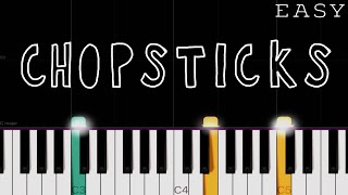 Chopsticks  EASY Piano Tutorial [upl. by Spatz]