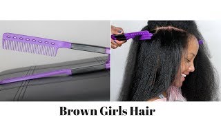 Straightener Hair Styling V Shape Comb Review [upl. by Aihsenot680]