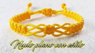 COMO HACER ESTA HERMOSA PULSERA DE HILO NUDO PLANO  TUTORIAL DIY [upl. by Nnayr]