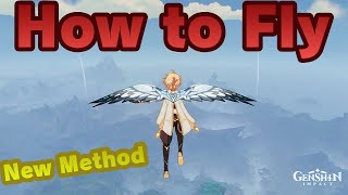 How to INFINITELY FLY as ANY CHARACTER in Genshin Impact [upl. by Atnuahc]