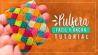 Cómo hacer pulsera de hilo fácil y ancha 18✨ Paso a Paso  DIY Macrame Friendship Bracelet [upl. by Astrix]