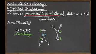 Zwischenmolekulare WWs  DipolDipol und Wasserstoffbrücken [upl. by Adnolrehs]