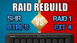 Synology NAS SHRBTRFS versus RAID 1EXT4  RAID ReBuild Test [upl. by Malim256]