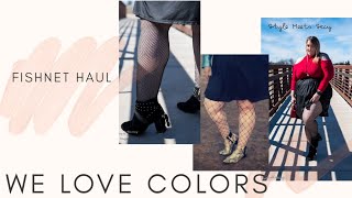 FISHNETS FROM WE LOVE COLORS A PLUS SIZE HAUL Fishnets for the curves All tights dyed in Miami [upl. by Aikemahs]