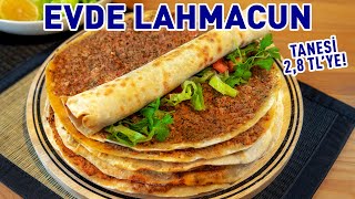 Evde Çıtır Lahmacun Tarifi  Tavada Fırınsız Lahmacun Nasıl Yapılır [upl. by Sergo914]