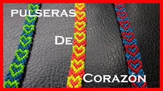 Como hacer pulseras de hilo en forma de corazón [upl. by Chaves]