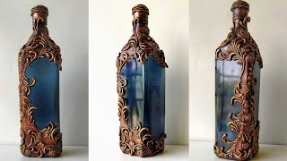 Glass Bottle Art  Glass Bottle Craft Ideas [upl. by Tterraj758]