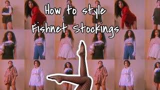 How to Style  Fishnet Stockings outfit ideas  Adriana LD [upl. by Eyllek]