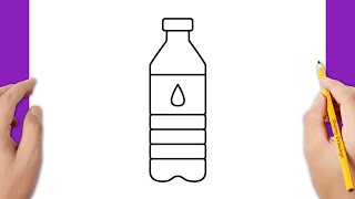 How to draw a water bottle step by step [upl. by Nealy]