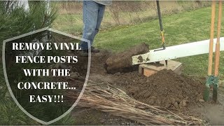 Remove Vinyl Fence Posts WITH Concrete SUPER EASY [upl. by Pamelina641]