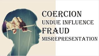 Coercion Undue Influence Fraud Misrepresentation  Indian Contract Act 1872  Law Guru [upl. by Hilde]