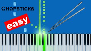 Chopsticks Slow Easy Piano Beginner Tutorial [upl. by Flint]