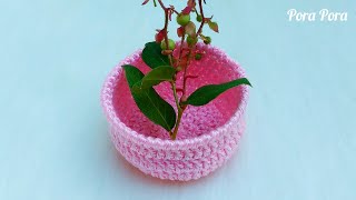 Crochet Basket Tutorial For Beginners [upl. by Erotavlas]