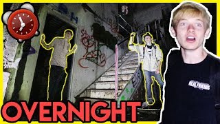 OVERNIGHT AT ABANDONED WAREHOUSE scary  24 Hour Challenge [upl. by Trebornhoj]