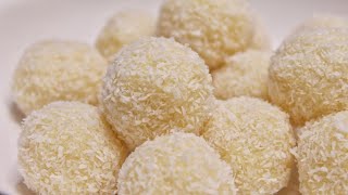 Τρουφάκια σε 5 με 2 Υλικά  2 Ingredients Raffaello Truffles [upl. by Whitson]