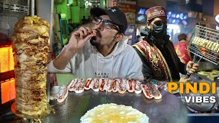 PINDI STREET FOOD IN PAKISTAN  Mamoo Burger Majeed Nihari amp BABA Karahi [upl. by Reham]