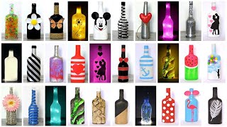 39 Creative Ideas with Glass Bottles  DIY decorative bottles [upl. by Nnairak]