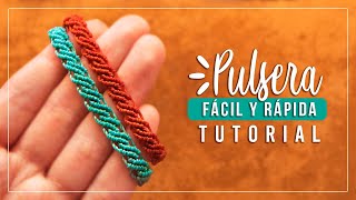 Cómo hacer pulsera de hilo fácil y rápida 3✨ Paso a Paso  DIY Macrame Friendship Bracelet [upl. by Oijimer]