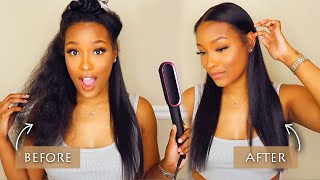 SIS You Need This Straightener  TYMO RING Hair Straightening Brush Review  Fabulous Bre [upl. by Gretal800]