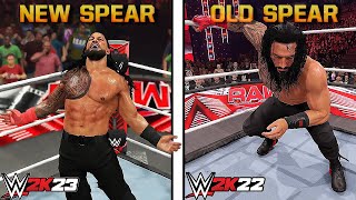 WWE 2K23 Vs WWE 2K22 Finishers Comparison [upl. by Ashlie832]