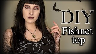 Goth on a budget  simple fishnet sleeves DIY [upl. by Idissac]