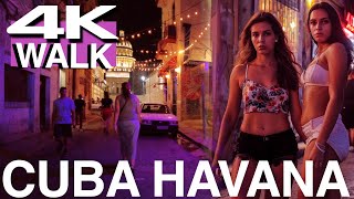 Cuba Havana 4K Walk 🇨🇺 at Night [upl. by Idarb]