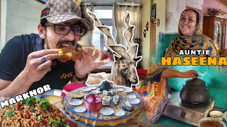 SKARDU FOOD TOUR  Markhor Meat Experience Traditional Balti Food In Shigar Pakistan [upl. by Dympha959]