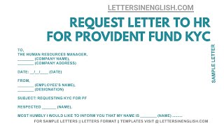 How To Write Letter To HR Department  Request Letter to HR for KYC of Provident Fund [upl. by Ofilia289]