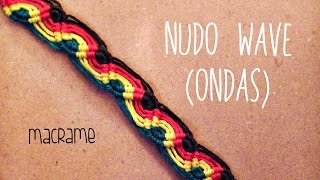 Como hacer una pulsera de hilo encerado➢ NUDO WAVE ONDAS [upl. by Dnumsed]