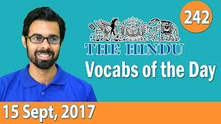 ✅ Daily The Hindu Vocabulary 15 Sept 2017  Learn 10 New Words with Tricks  Day242 [upl. by Huskamp]