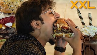 I CHALLENGE YOU TO FINISH THIS XXL BEEF BURGER  MERI TARHA KHA K DIKHAO  BIGGEST BURGER CHALLENGE [upl. by Notsirb511]