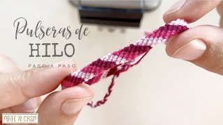 Pulseras de hilo paso a paso  Tutorial pulseras de la amistad tejidas [upl. by Sidman]