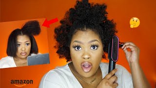 TESTING TYMO STRAIGHTENING BRUSH FROM AMAZON ON TYPE 4 HAIR [upl. by Dera]