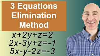 Solving Systems of 3 Equations Elimination [upl. by Aba]