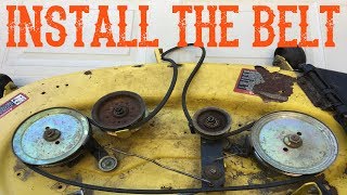 How To Install A Belt On A Riding Lawn Mower Tractor [upl. by Georg]