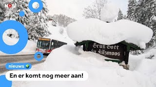 Weer een meter sneeuw in Oostenrijk en Duitsland [upl. by Ching]