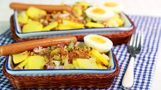 KARTOFFELSALAT mit Röstzwiebeln und HonigSenfSauce [upl. by Stiegler220]