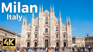 Milan Italy Walking Tour 4k Ultra HD 60fps – With Captions [upl. by Dyana582]