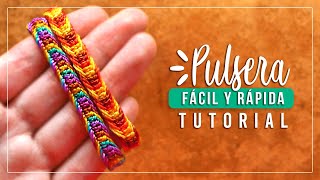 Cómo hacer pulsera de hilo fácil y rápida 5✨ Paso a Paso  DIY Macrame Friendship Bracelet [upl. by Nimoynib309]