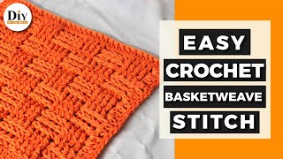 Crochet Tutorial EASY Basketweave Stitch [upl. by Ahtibbat]