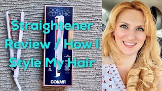 Conair Double Ceramic Flat Iron Hair Straightener Review and How I Curl My Hair with a Straightener [upl. by Gabrielson174]