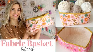 Easy Fabric Basket Sewing Tutorial [upl. by Dnomal632]