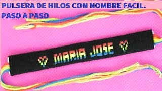 como hacer una pulsera con nombre de hilo facil paso a paso Faciles de hacer [upl. by Ociral]