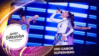 Viki Gabor performs Superhero on the Junior Eurovision 2020 stage [upl. by Anastas]