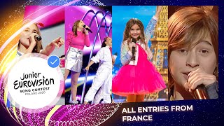 All Junior Eurovision songs from France 🇫🇷 [upl. by Mistrot]