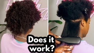 Testing a Heat Straightening Brush on Natural 4C hair [upl. by Yonina]